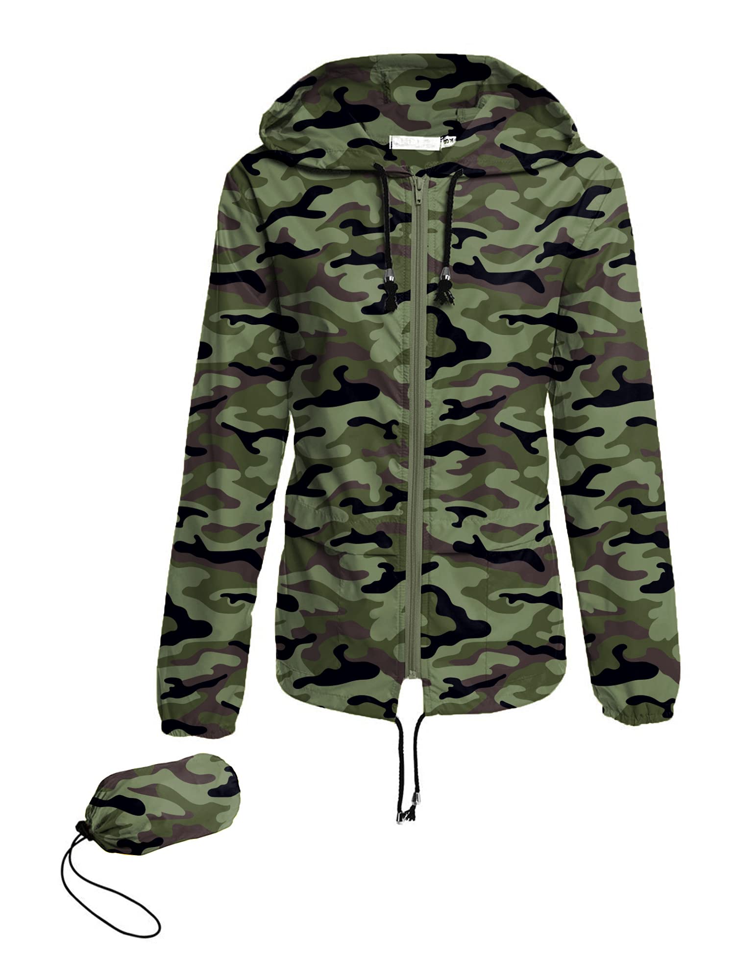 AvoogueRaincoat Women Lightweight Waterproof Rain Jackets Packable Outdoor Hooded Windbreaker