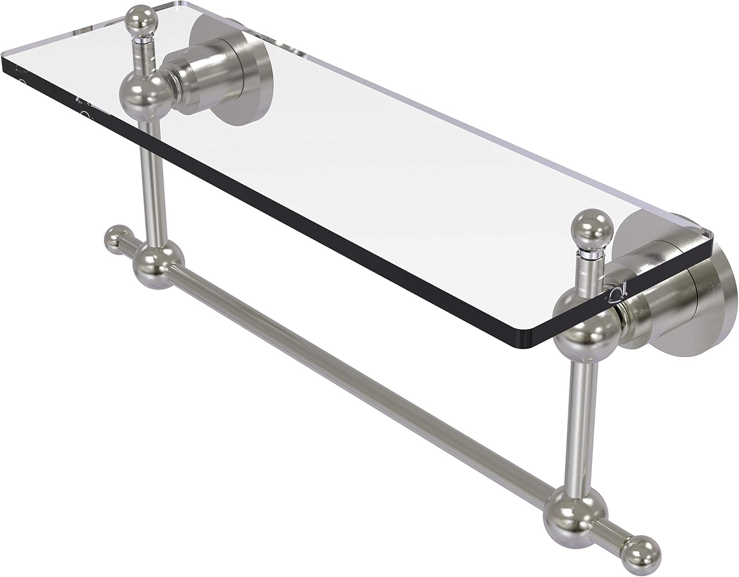 Blасk Frіdау - 80% оƒƒ Allied Brass AP-1TB/16-SN Glass Shelf with Towel Bar, 16-Inch x 5-Inch