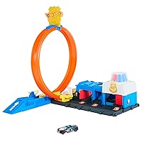 Hot Wheels City - Super Stazione di Polizia, playset regolabile con 4 corsie della