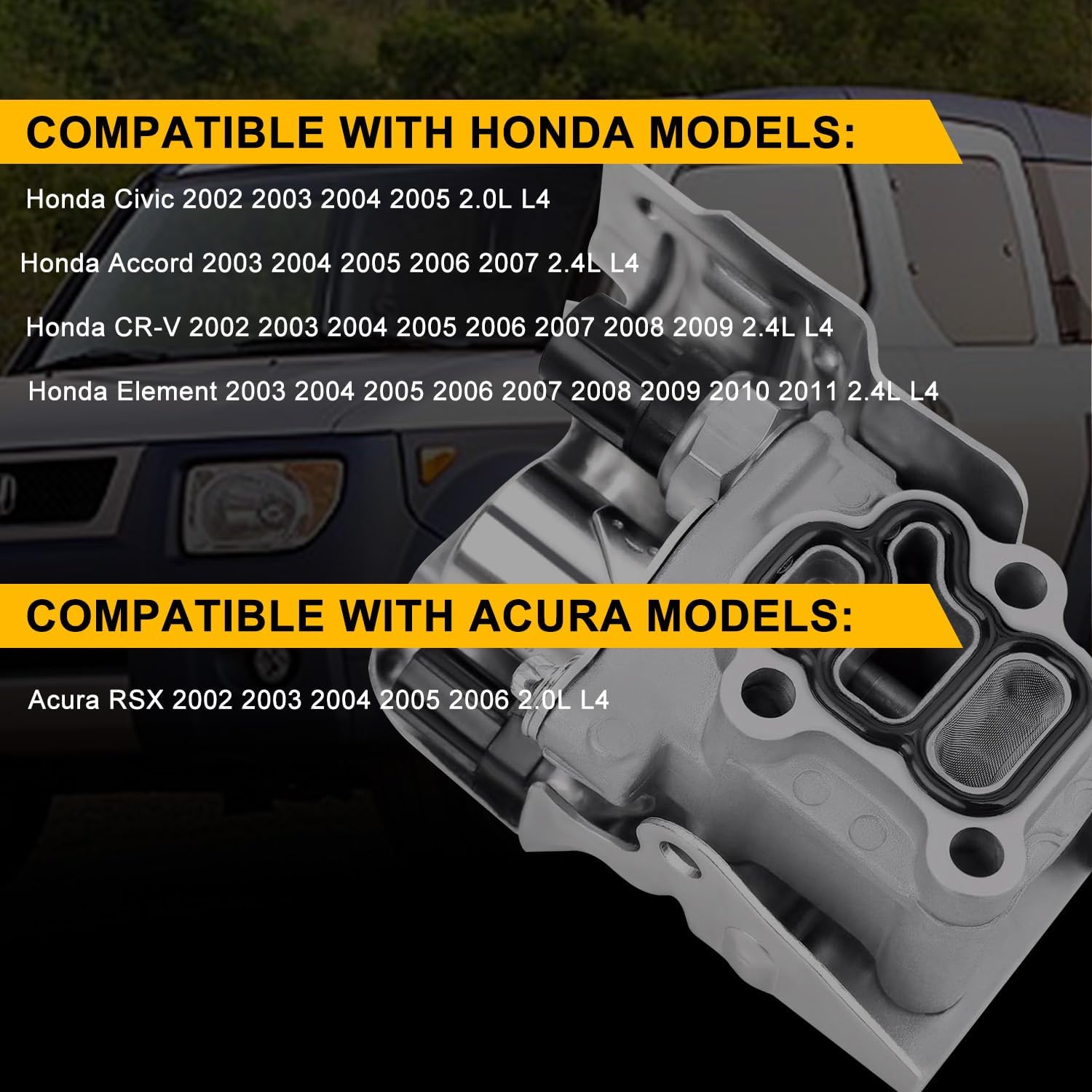 15810-RAA-A03 VTEC Solenoid Spool Valve For Acura RSX 2002-2006,For Honda Accord 2003-2007,For Civic 2002-2005,For CR-V 2002-2009,For Element 2003-2011,VVT Solenoid