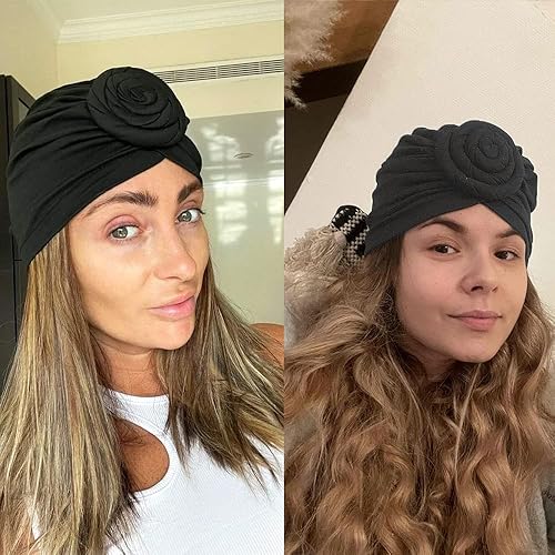 Miniatura 2 de Sombreros turbantes elásticos para mujer, con nudo africano, suave y preatado, para mujeres negras