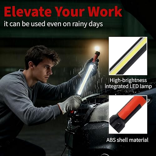 Miniatura 7 de Luz de trabajo magnética mejorada, barra de luz LED recargable para el trabajo, debajo del capó, barra de accesorios de luz para el hogar, luz