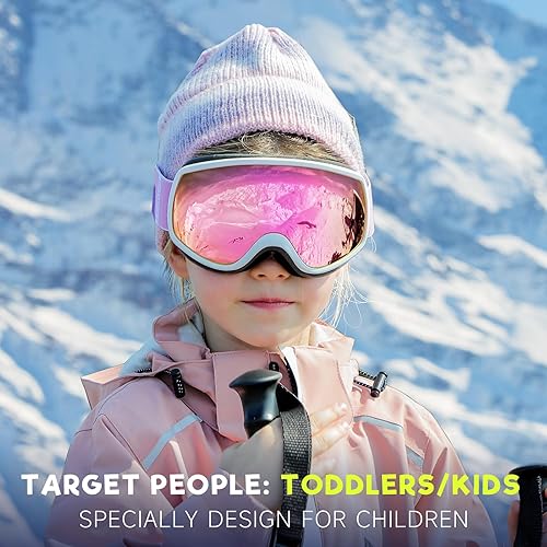 Miniatura 5 de findway - Lentes de esquí y snowboard, diseño para usar sobre lentes, para niños y niñas de 3 a 12 años