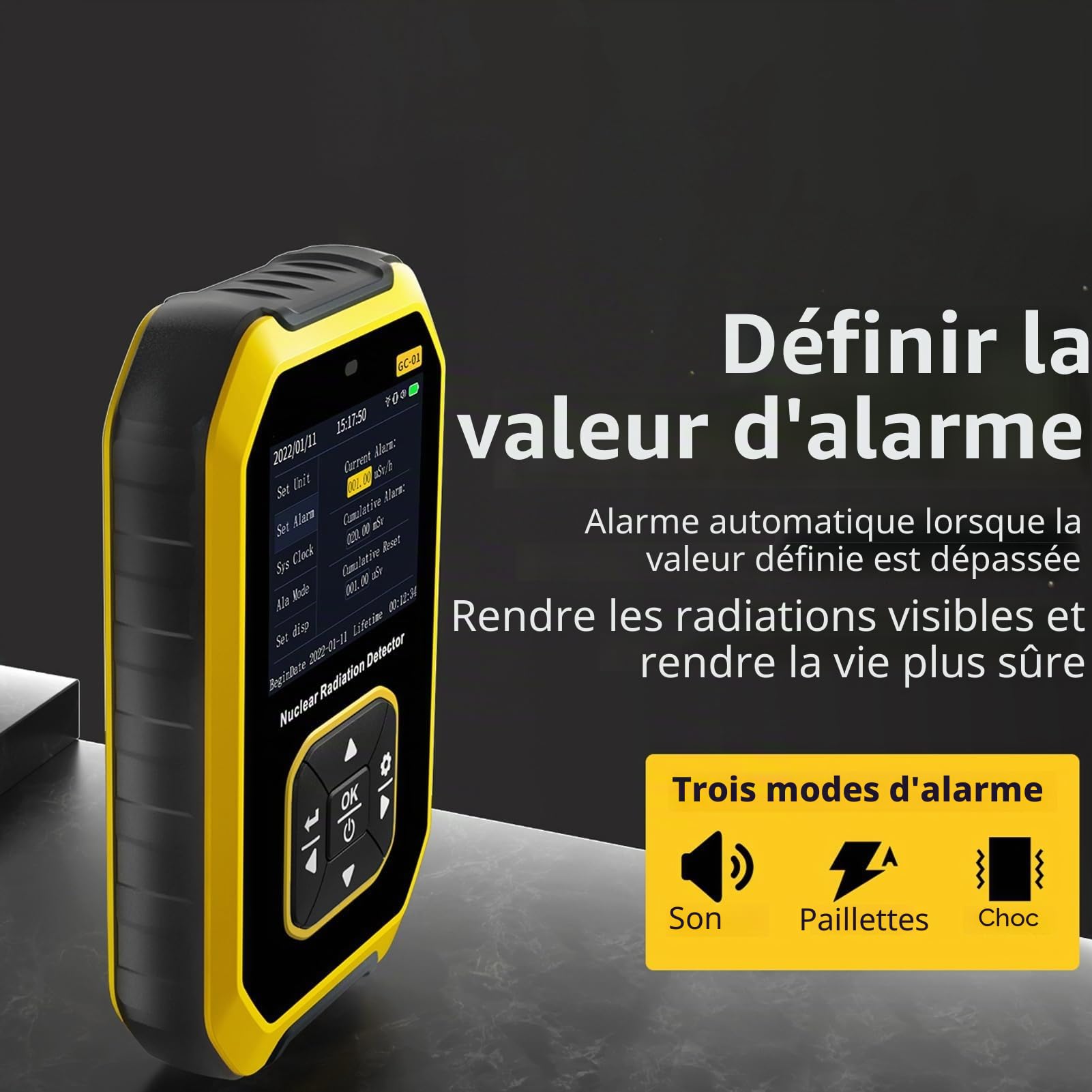 Compteur Geiger β γ X Ray Surveillance en Temps Réel Compteur de Détection Audioactif Numérique pour Carrelage en Marbre