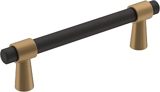 Amerock | Cabinet Pull | Matte Black/Champagne Bronze | 3-3/4 inch (96 mm) Center-to-Center | Mergence | 1 Pack | Drawer Pull | Cabinet Handle | Cabinet Hardware