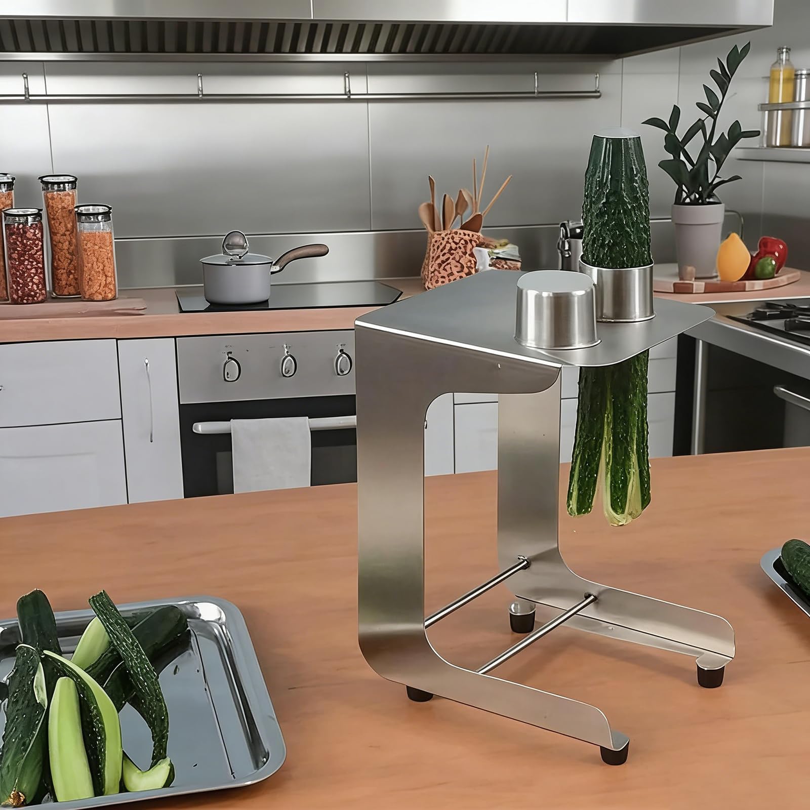 Cortador de pepino para sushi, máquina de palitos de zanahoria con 3 cuchillas, acero inoxidable 304, diseño en ángulo, para ensaladas, preparación de comidas