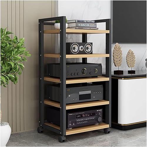 Miniatura 17 de Shelves Removable Audio Stand CD Rack Corner Rack Component Cabinet Stereo Rack Audio Tower with Height Adjustable Wooden Shelf for