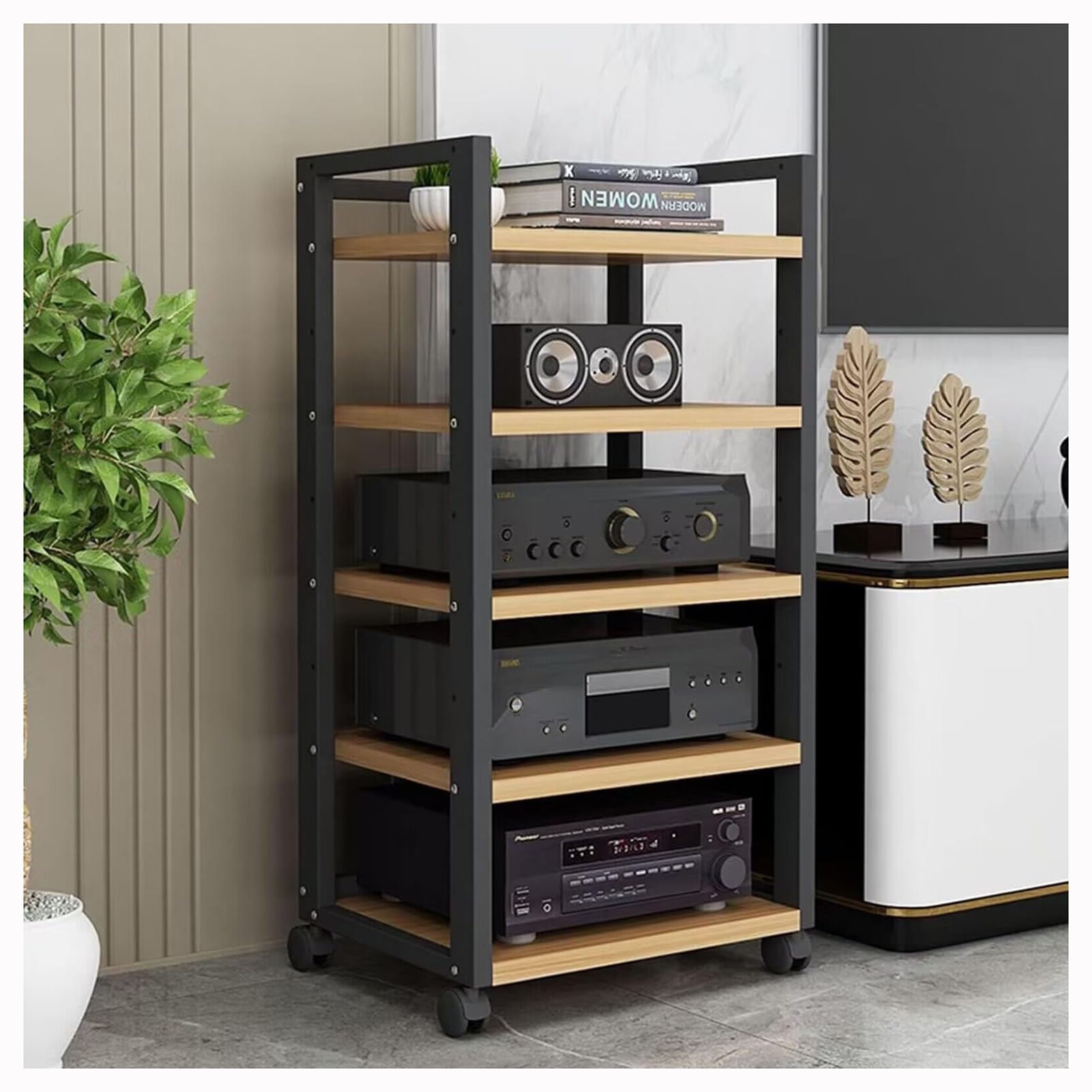 Étagère tour pour CD haut de gamme meuble en bois noble pour salon