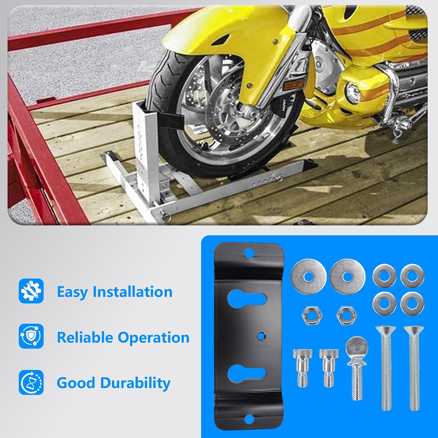 1 Pack Trailer-Stop Adapter Kit Compatible with Pit-Stop Wheel Chock System TK-3000 Ensure Secure Upright stabilization of Motorcycles with Safe and Easy Loading & unloading