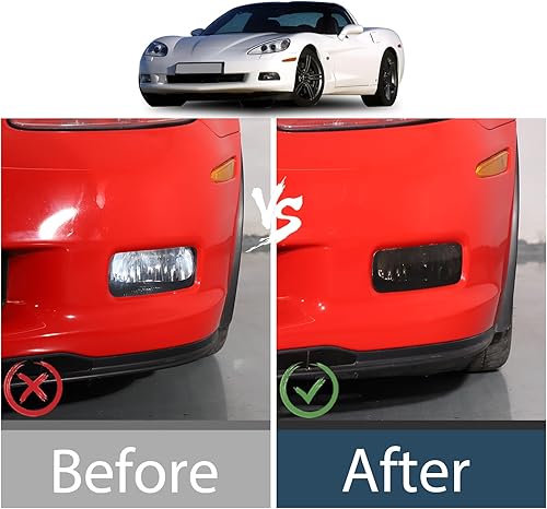 Miniatura 2 de Protector de cubierta de luz antiniebla delantera compatible con Chevrolet Corvette C6 2005-2013, ABS antiniebla delantera lámpara lámpara lámpara