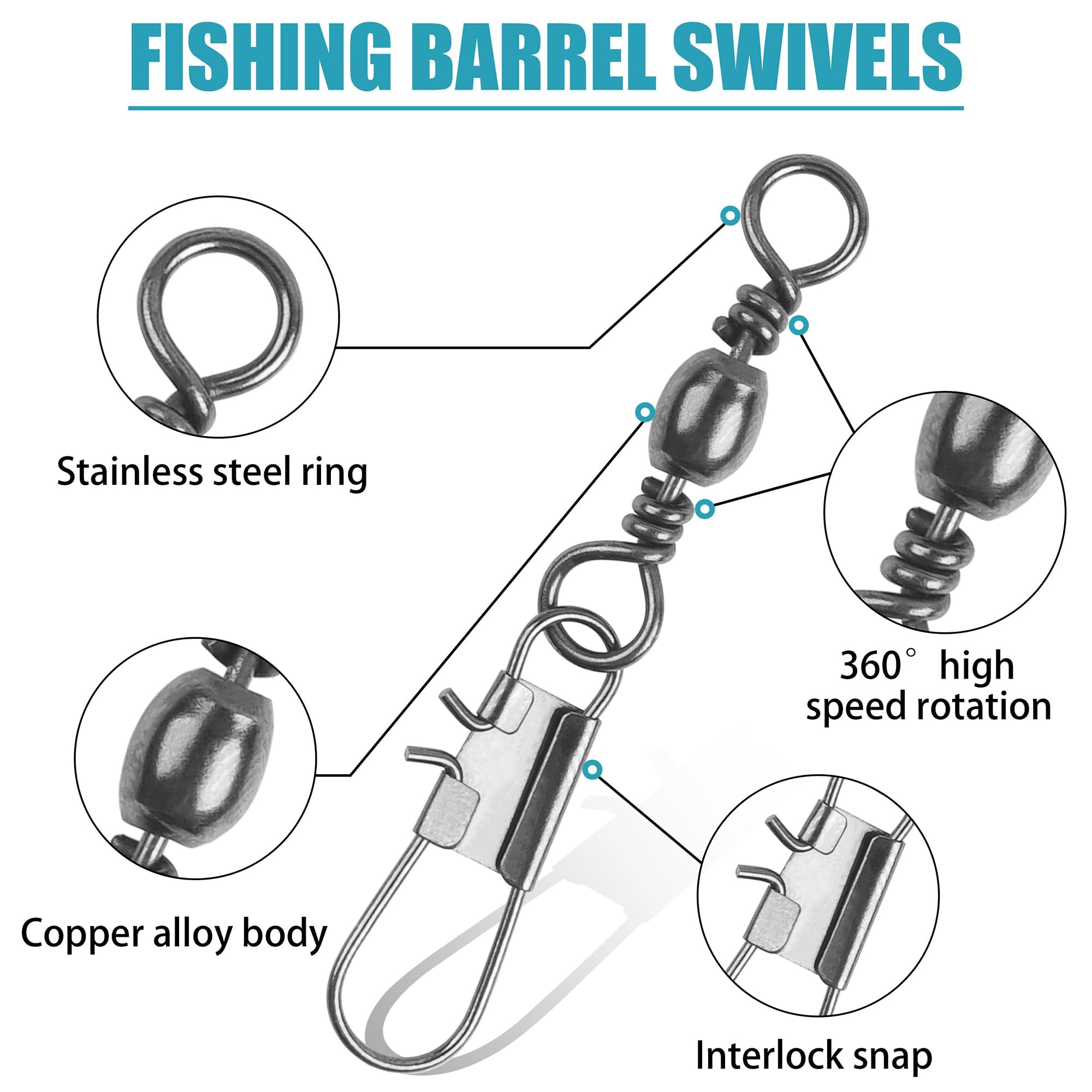 Fishing Swivels & Snaps - Stainless Steel -3