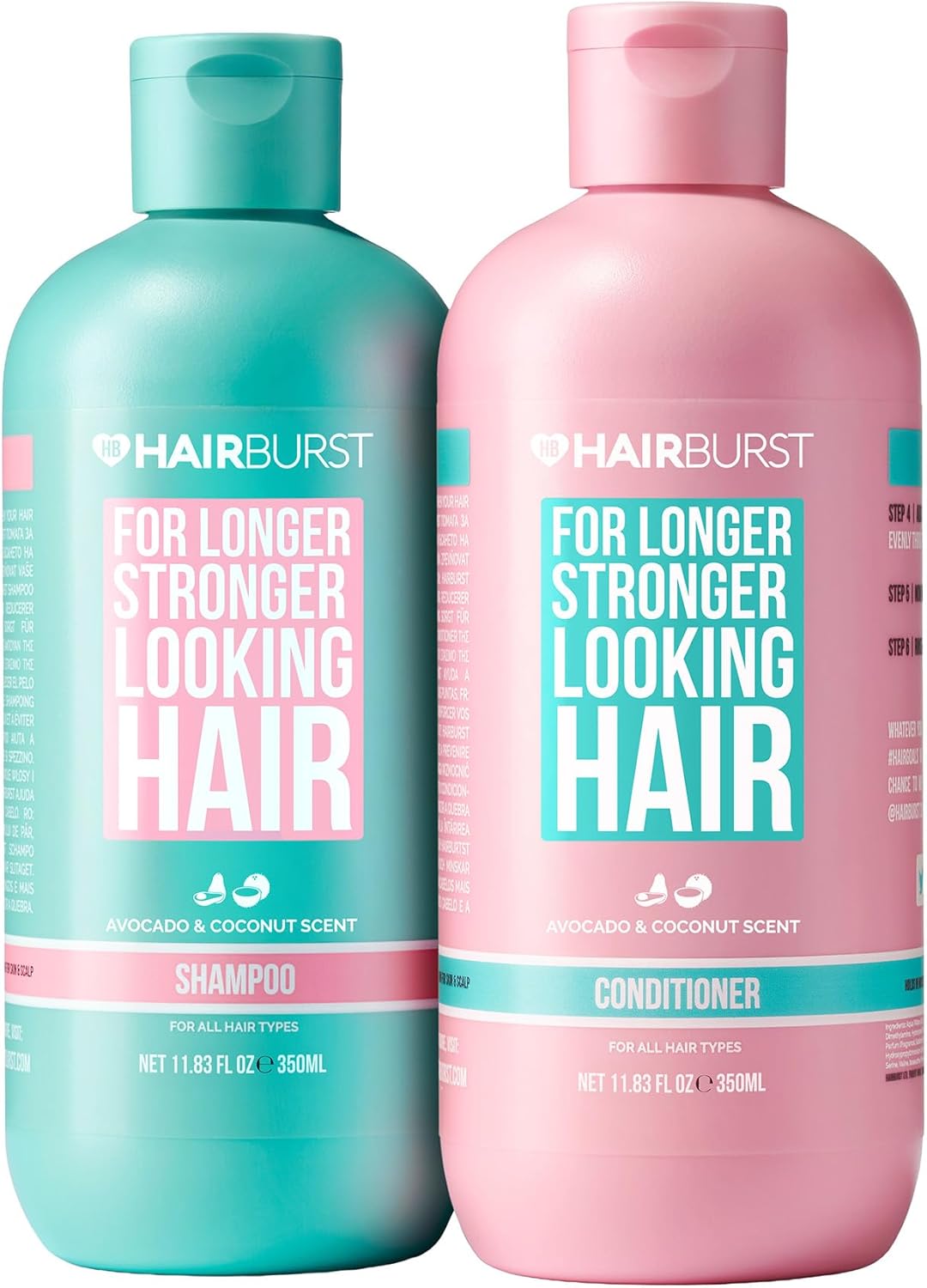 HAIR BURST Shampoo and Conditioner Set – SLS Free Hair Growth and Thickening Treatment for Women – Coconut and Avocado Scented – Suitable for All Hair Types, Promotes Strong and Healthy Hair