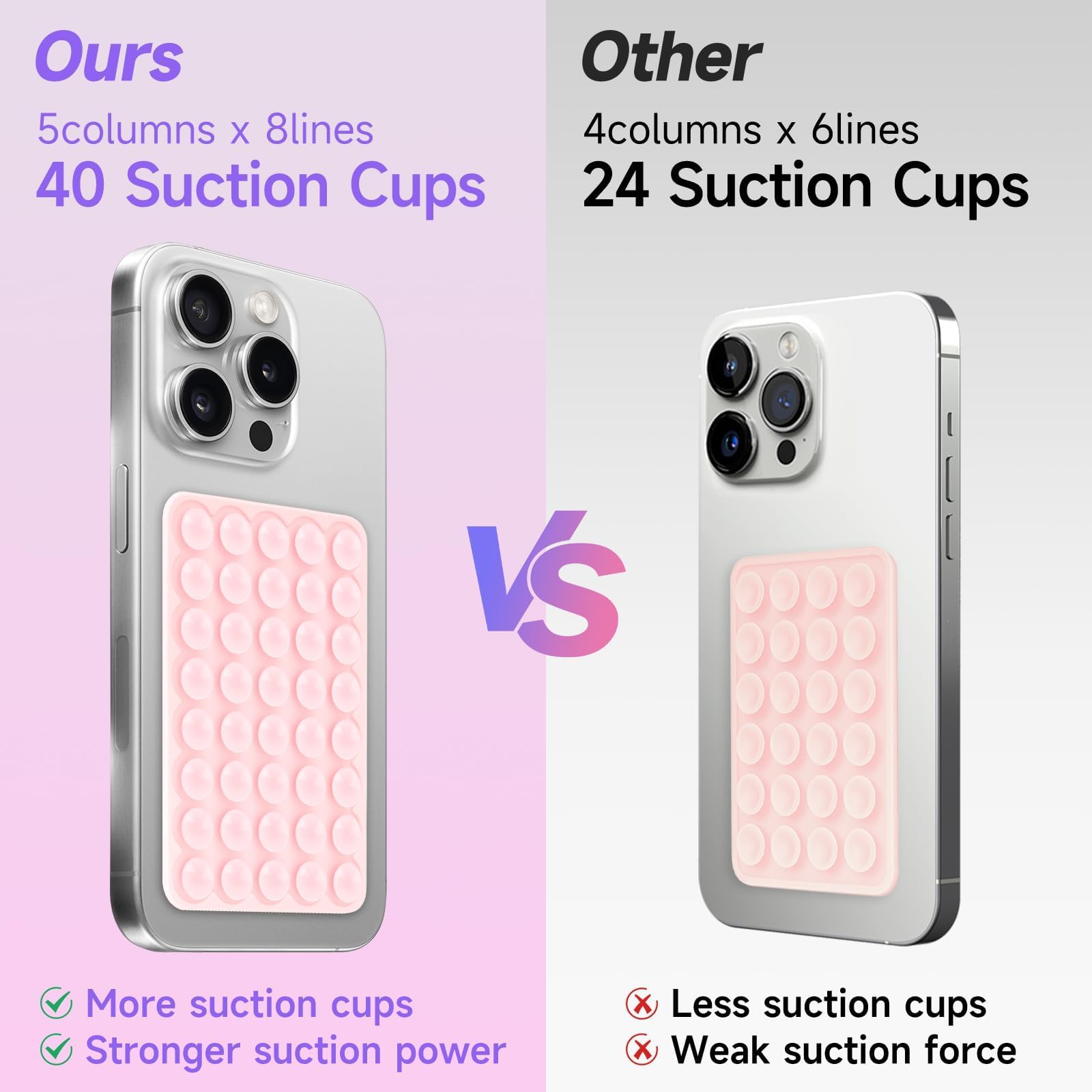 Yojaro Soporte de silicona con ventosa para teléfono, soporte de teléfono con ventosa antideslizante, soporte para accesorios de teléfono para selfies y videos, soporte adhesivo de silicona para