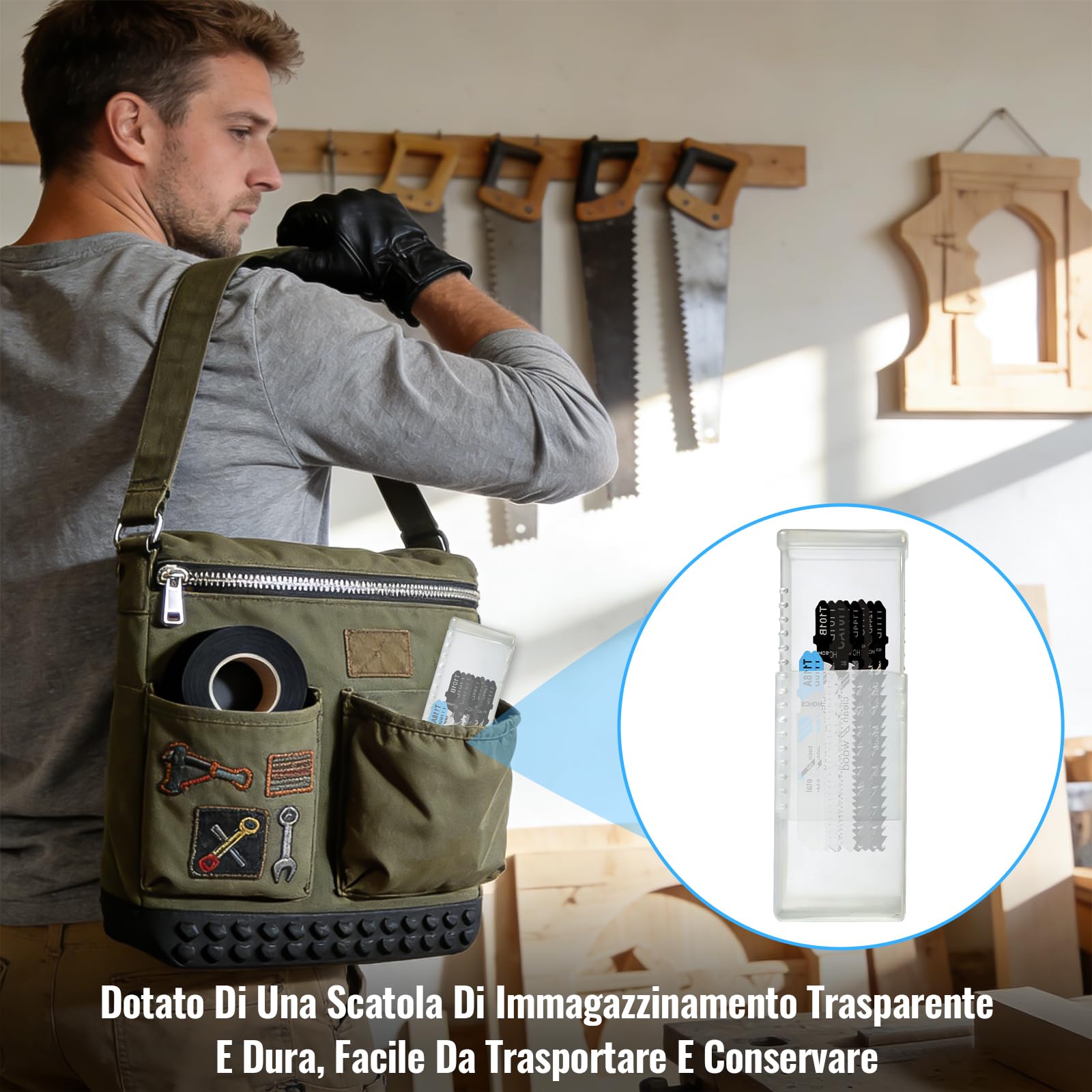 Set di 60 Lame per Seghetto Alternativo Universali | Lame per Seghetto Elettrico a Stelo T in Acciaio ad Alto Tenore di Carbonio per Tagli Precisi su Legno, Plastica e Metallo