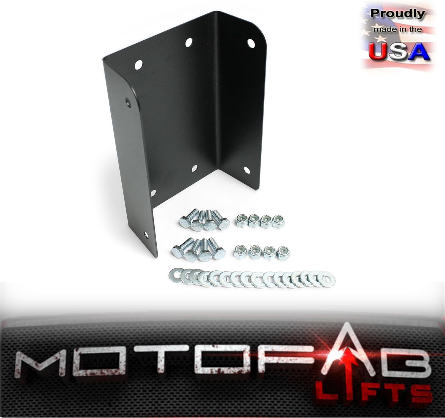 MotoFabLifts Third Brake Light Extension Bracket, Black, Made in USA, for 2007-2018 Fits Jeep Wrangler JK