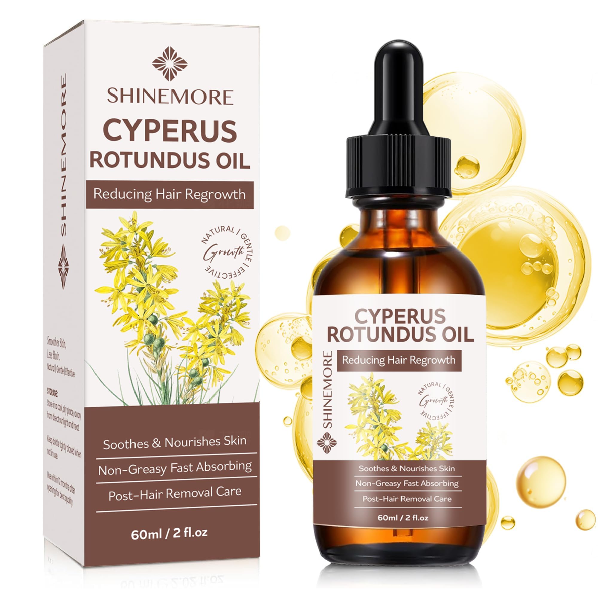 Cyperus Rotundus Oil for Hair Removal Hair Growth Inhibitor Organic Cyperus Oil for Reducing Body Hair Growth Deep