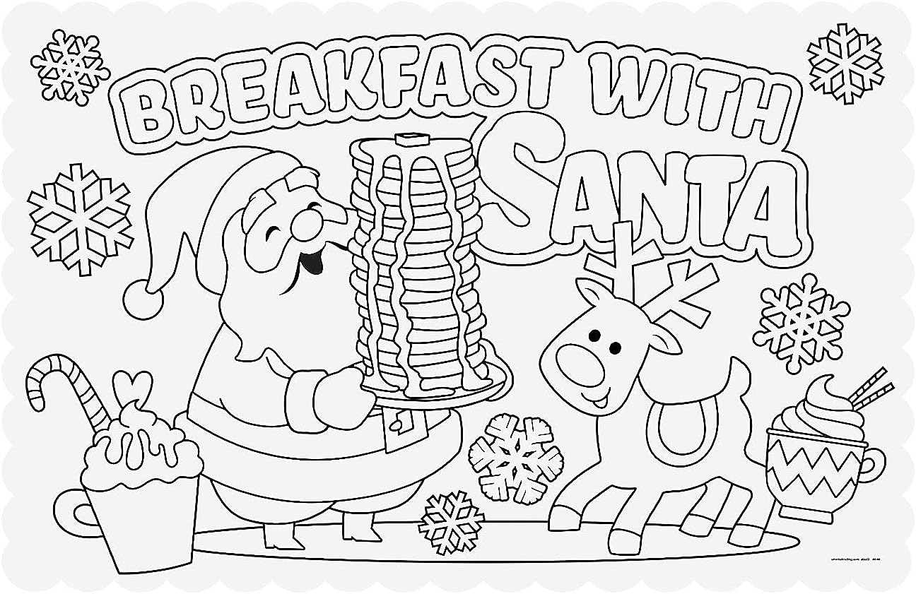 Fun Express Color Your Own Breakfast with Santa Placemats craft activity for kids