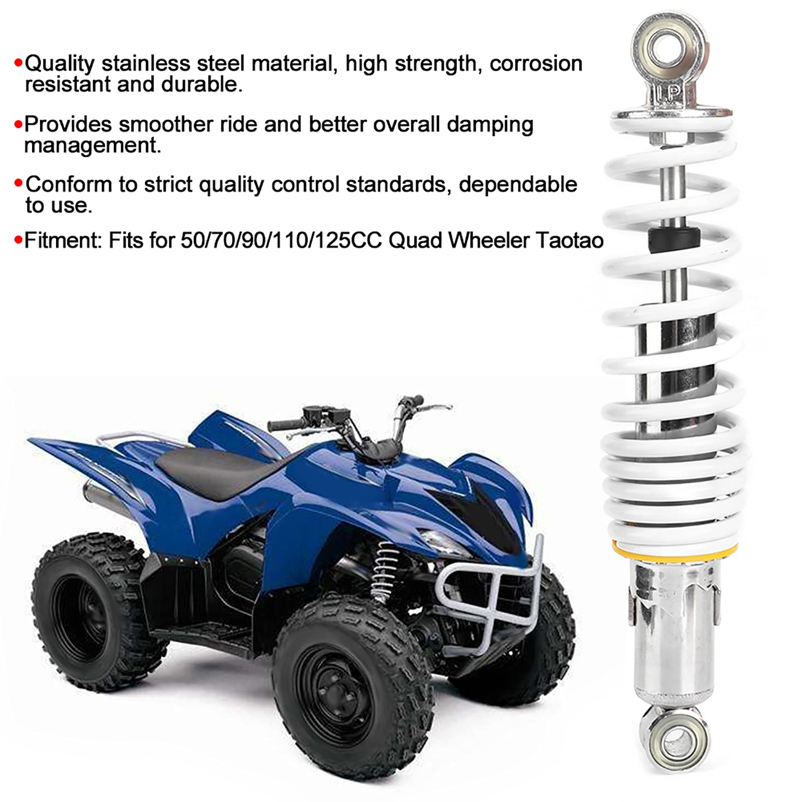 Uniwersalny tylny amortyzator motocyklowy, 9,8 cala, zawieszenie do Quad Wheeler Taotao 50 cc 70 cc 90 cc 110 cc 125 cc – amortyzator amortyzator