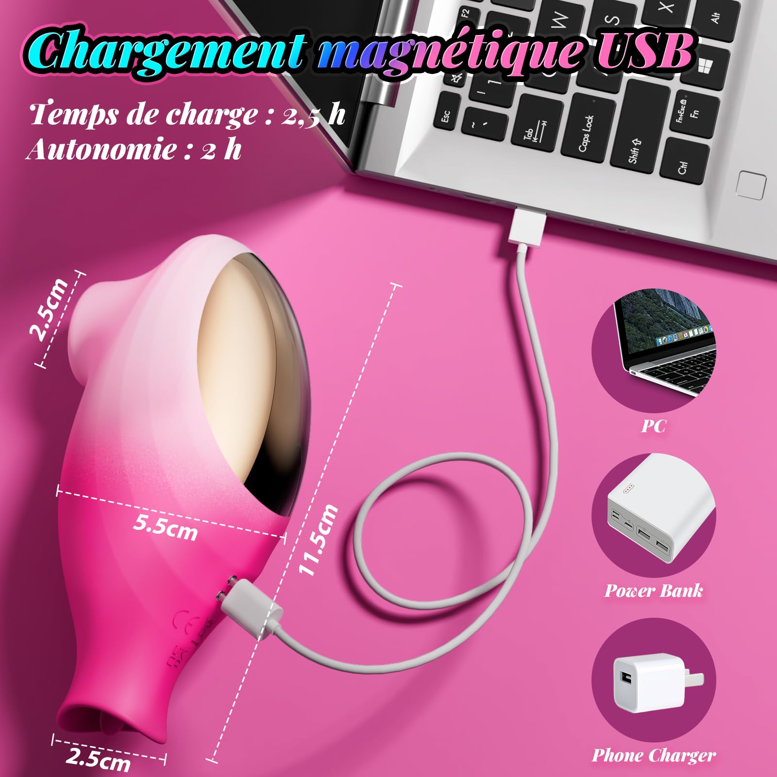 Vibromasseur Femme Clitoridien Sex Toys, 2-EN-1 Silencieux Vibromasseurs avec 10 Modes Succion & Langue, APP Contrôle, Vibro-masseur Rose Sextoyse Femme, Stimulateur Clito et Mamelons par Succion