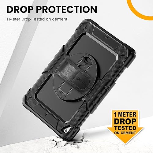 Vista 3 de Timecity - Funda para iPad de 6ª y 5ª generación, 9,7 pulgadas, 2018/2017, con soporte giratorio, silicona, carcasa protectora de PC de repuesto