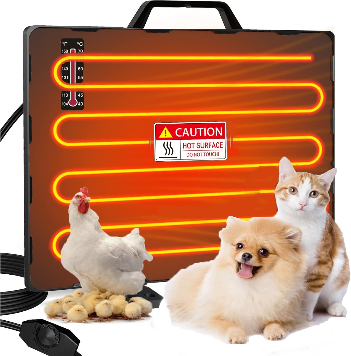 MQFORU Chicken Coop Heater, 140 Watts Radiant Heat Chicken