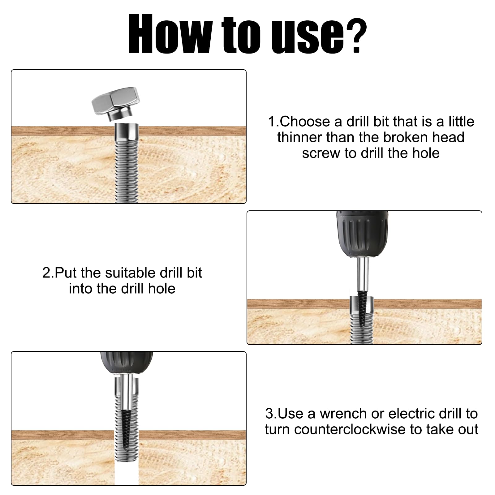 Set 6 Estrattori Viti Spanate 3-25mm - Estrattore Per Viti Rotte In Acciaio Carbonio, Per Meccanica E Fai-Da-Te - Foto 2