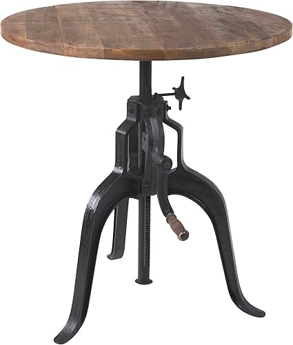 Yosemite Home Decor Mesa de manivela, marrón, 30 x 30 x 31