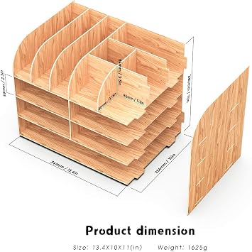 Wooden Desk Tidy Organiser, Office Stationary Storage