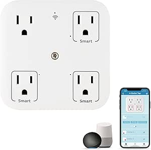 Pack De 4 Prises WiFi Connectées Compatibles Alexa Et Google Assistant (modèle WP5 Blanc)