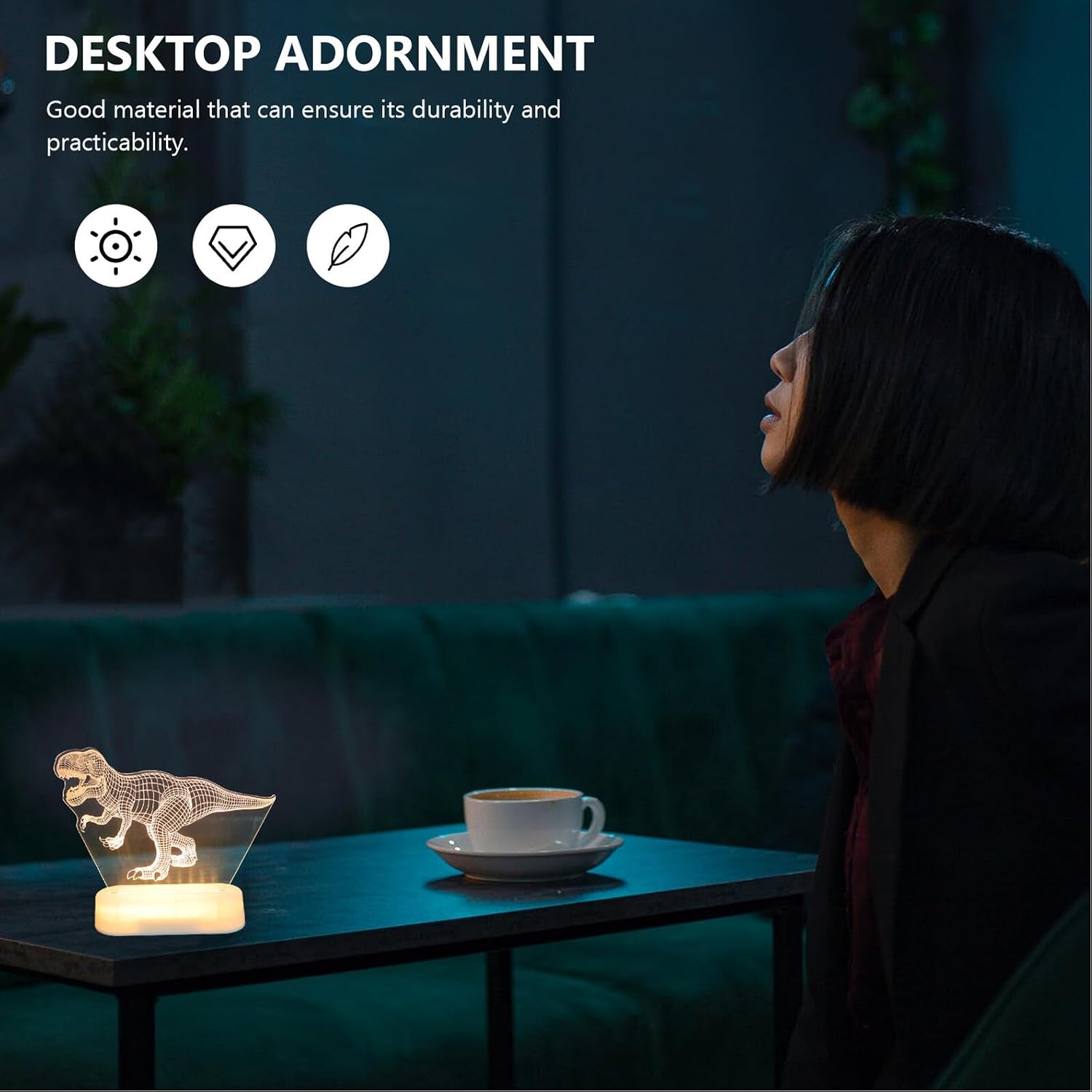 Xmas Cute 3D Dinosaur Bedside Night Light Lamp for Kids Boys image 3