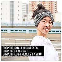 Vista 7 de CHARM Diadema turbante de algodón orgánico - Banda de pelo de punto de quimioterapia para mujer, envoltura de cabeza Negro