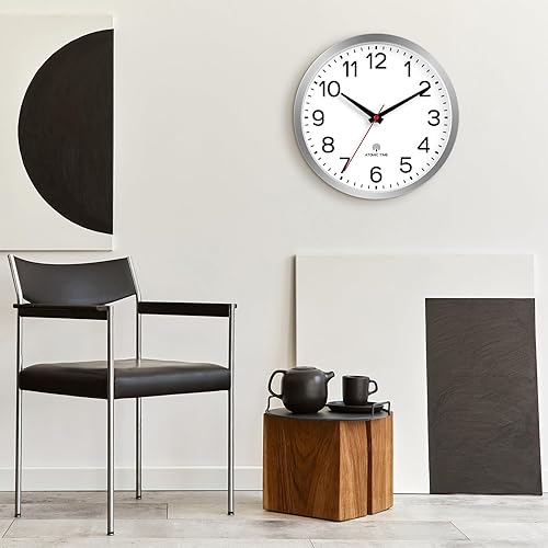 Miniatura 226 de AKCISOT Reloj de pared, moderno y pequeño, funciona con pilas, de 8 pulgadas, silencioso, analógico, clásico, para oficina, hogar, baño, cocina