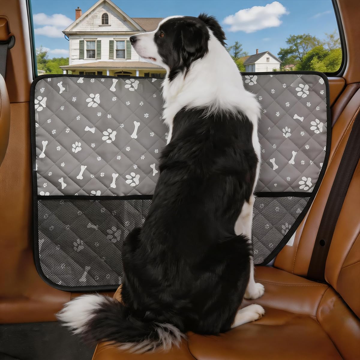 Dog Car Door Protector Protects The Door from Scratches By Dogs 2 Packs of Thickened 29X22 Inch PU Material Waterproof Door Panel Cover for Sedans Family Cars and Small SUVs (Camouflage)