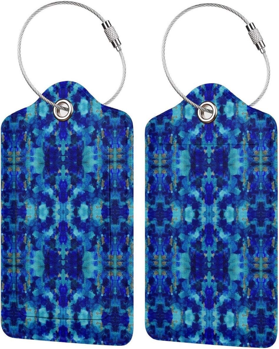 Luggage Tags Indigo Watercolor Abstract Cruise Travel ID Bag Tag Suitcase Labels