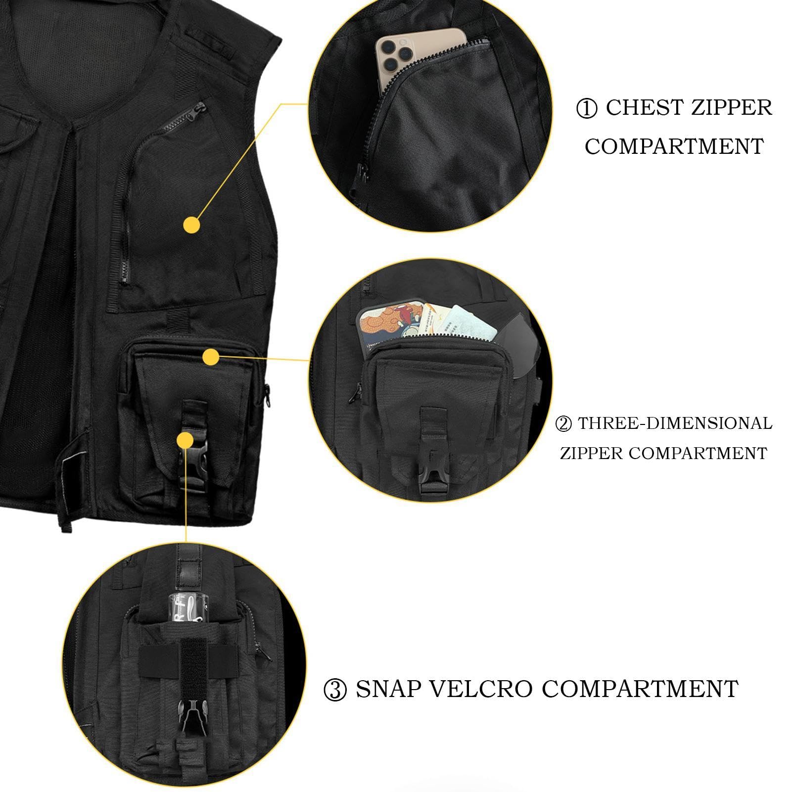 Générique Gilet de moto pour homme Construction déperlante, légère | Gilet Motard Pour Moto Équipement de Sécurité Résistant à l'Usure, Trajet Urbain, Longue Distance, Randonnée, Alpinisme,