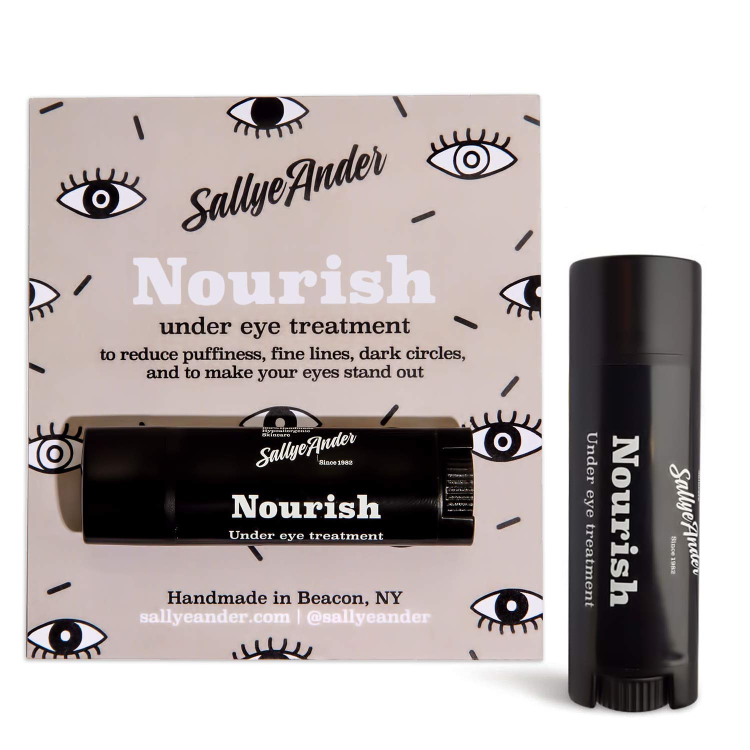SALLYEANDERNourish Under Eye Treatment for Dark Circles, Crow's Feet, Fine Lines, and Puffiness - Nourish, Moisturize and Gently Restore Tender Under Eye Skin. 100% Handmade hypoallergenic skincare.