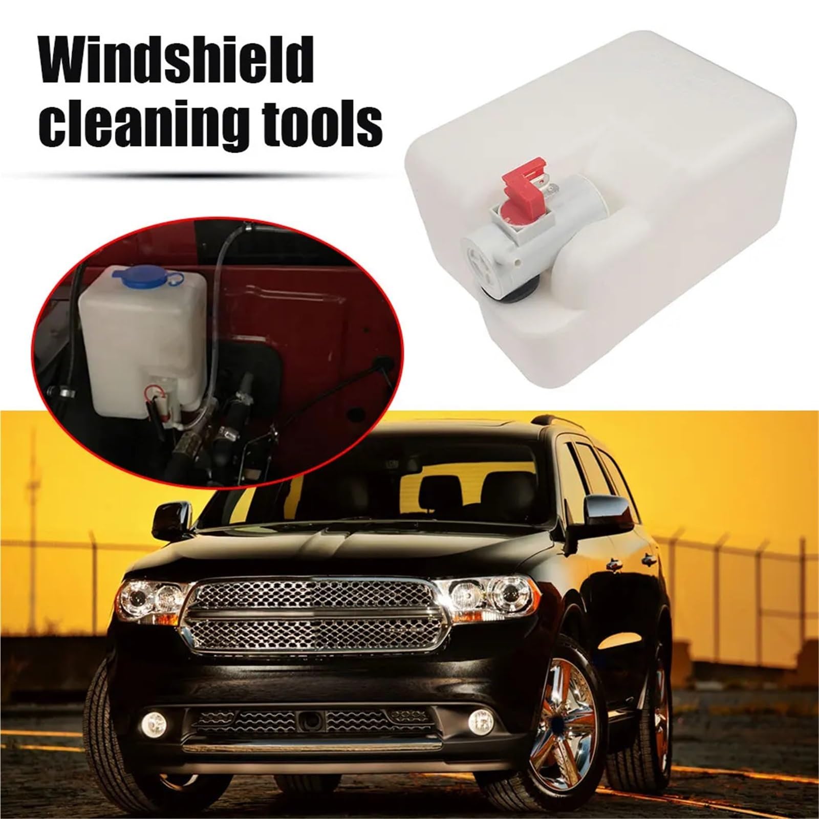válvula limpiaparabrisas Kit universal de botella de lavaparabrisas para coche de 1,5 l, bomba de lavaparabrisas de 12 V, depósito de líquido, boquilla y pulverizador.