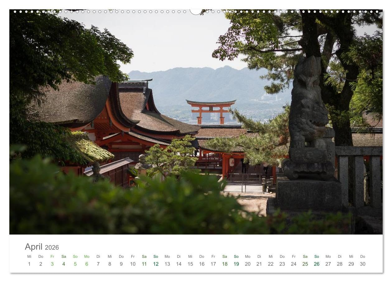 Japan - Orte der Stille (hochwertiger Premium Wandkalender 2026 DIN A2 quer), Kunstdruck in Hochglanz: Eine Reise zu besinnlichen Orten innerhalb Japans (CALVENDO Orte)