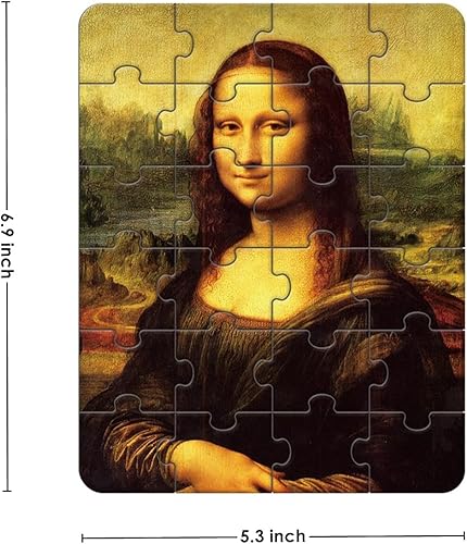 Miniatura 4 de Rompecabezas Da Vinci Mona Lisa de 24 piezas, rompecabezas de artistas para niños de 3 a 5 años, 4 a 6 años, fácil de descompresión intelectual,