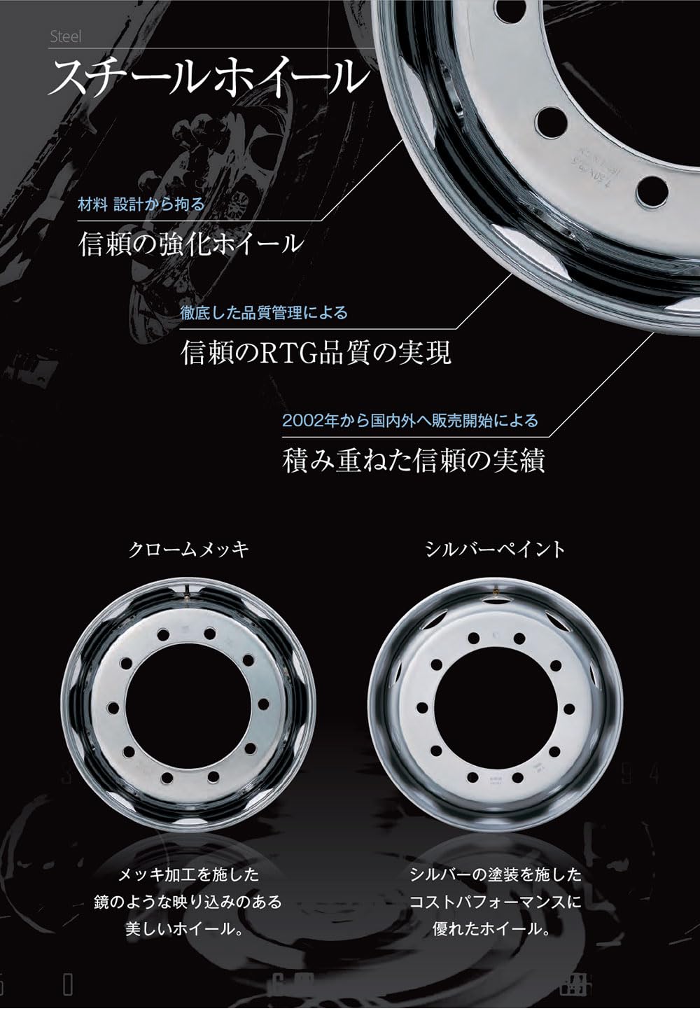 Amazon.co.jp: RTG トラック&バス用 スチールホイール 6.00x17.5 6穴