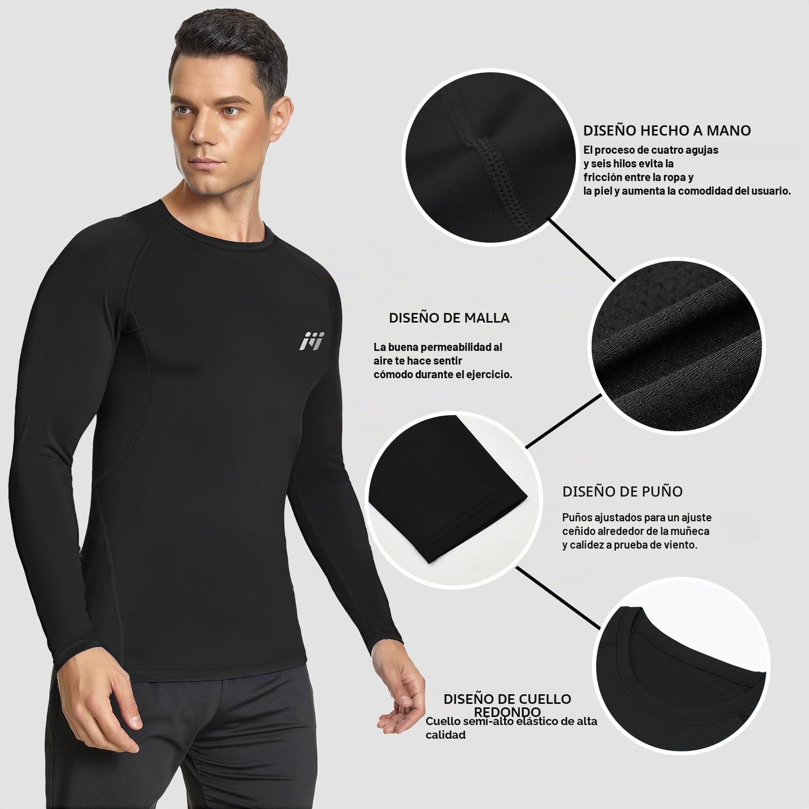 MEETWEE Camiseta Compresión Hombre Manga Corta/Larga Técnica Transpirable para Running, Gym y Ciclismo Capa Base Deportiva