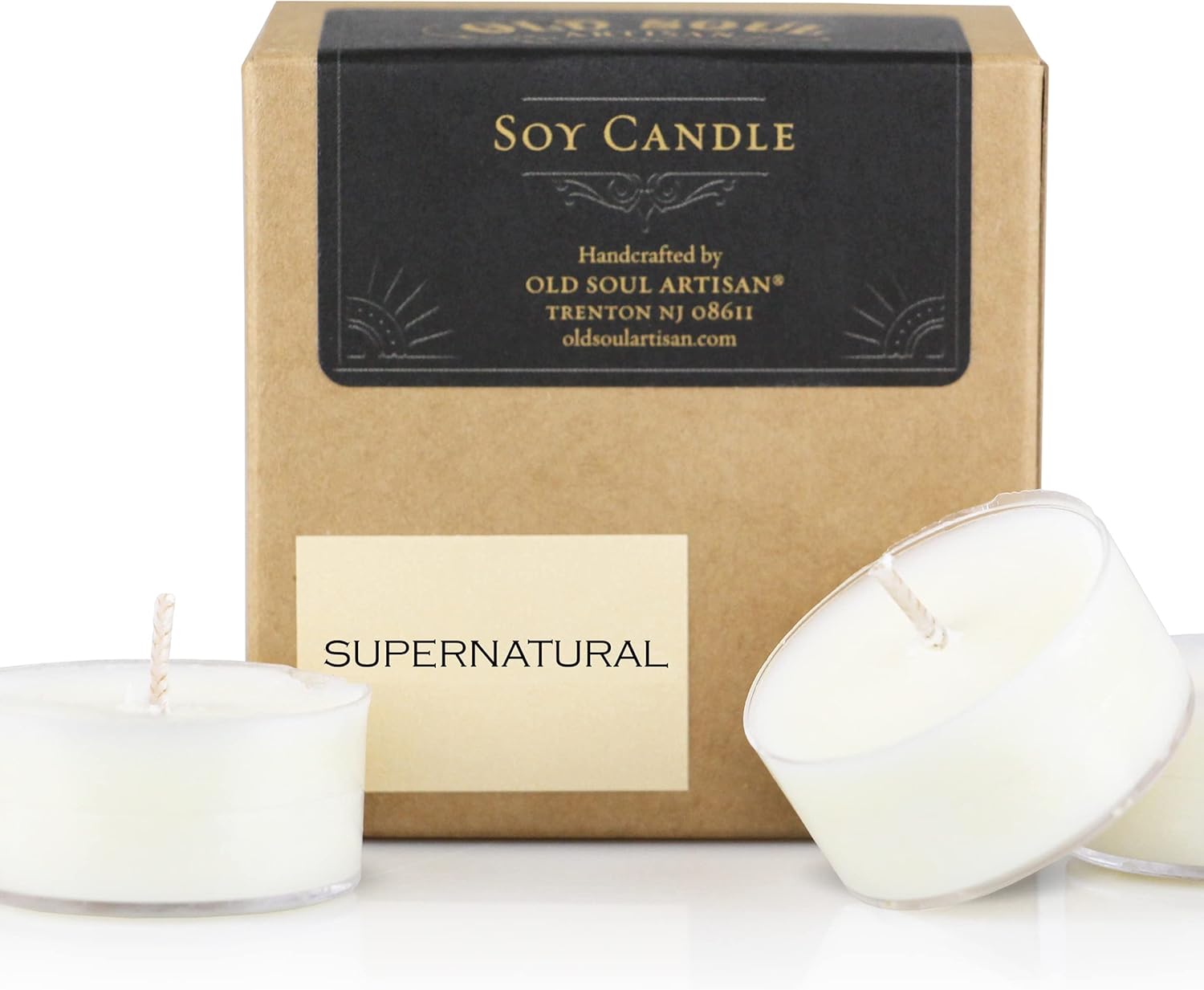 Supernatural - Unscented Soy Tea Light Candles Handmade Vegan Bulk Altar Home Decor - 100 Count Box
