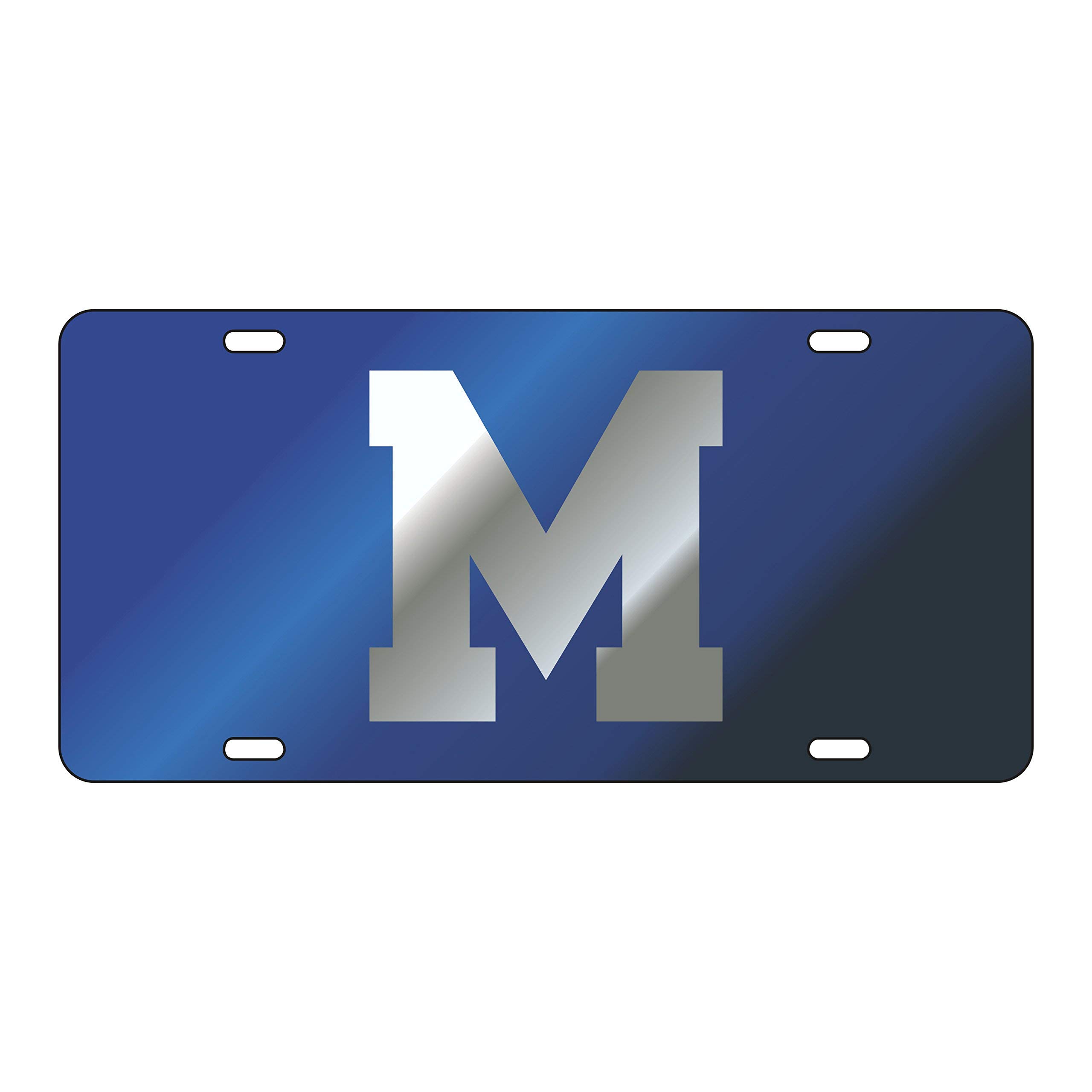 Craftique The University of Memphis Silver on Blue Laser Cut Inlaid Mirror Tag