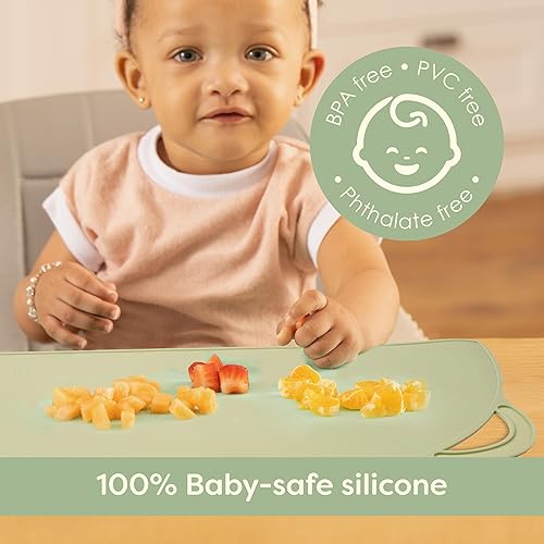 Miniatura 3 de Upward Baby - Juego de 3 alfombrillas de silicona antideslizantes para bebés, mantel individual para mesa de comedor, silla alta, suministros de