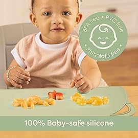 UpwardBaby Silicone Placemats for Toddlers - Suction Baby Placemat for Restaurants & Home - Set of 2 - Kids Placemat for Dining Table-Washable Wipeable Nonslip BPA-Free Placemats for Kids
