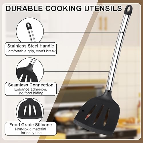 Miniatura 5 de Abrelatas manual con imán y 8 utensilios de cocina con mango de acero inoxidable