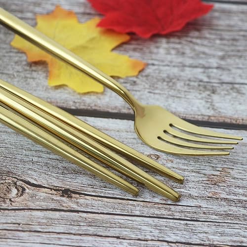 Miniatura 5 de JASHII Juego de cubiertos de 24 piezas de acero inoxidable 304 para el hogar, pulido con espejo, cuchillo, tenedorcuchara, moderno y elegante juego