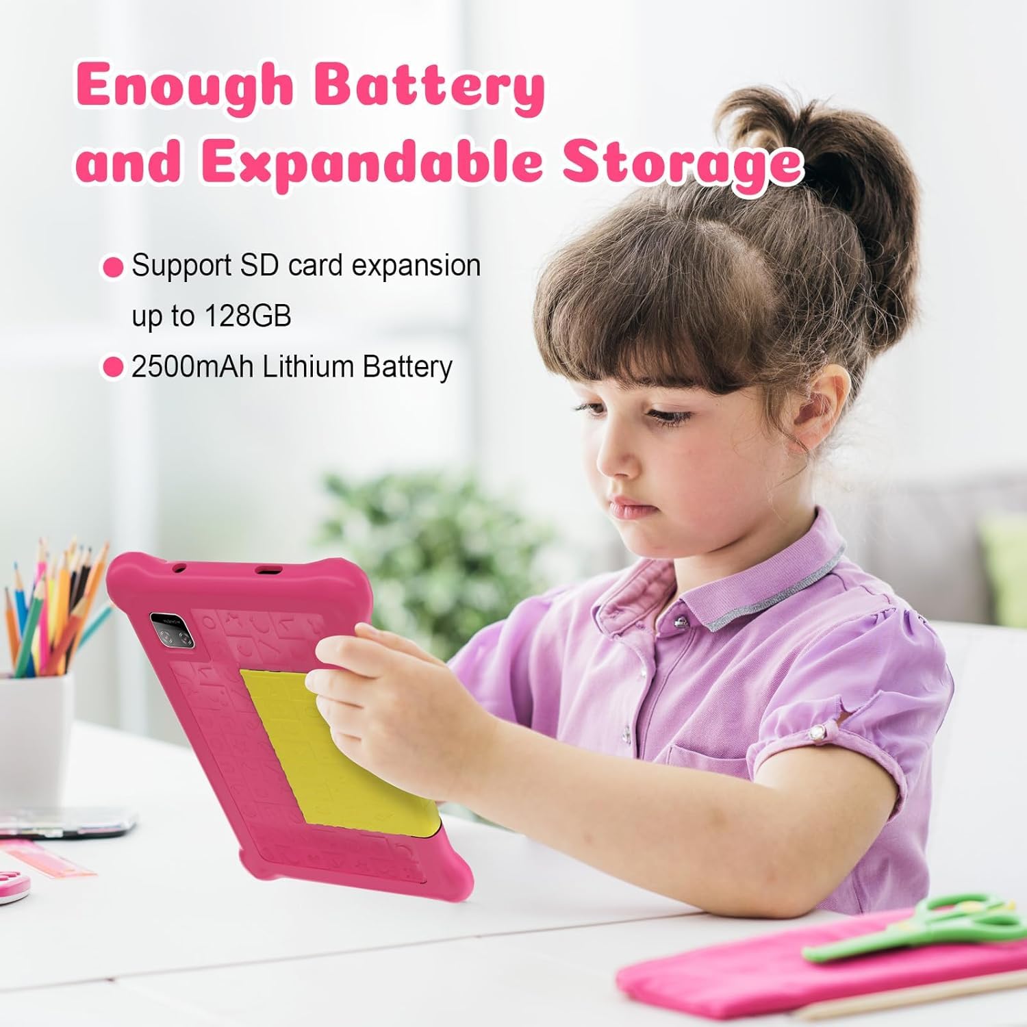 Wqplo Tablette Enfants 7 Pouces Android 13 Tablette 5GB RAM 32GB ROM Applications Pré-Installé Contrôle Parental Bluetooth WiFi Tablette Éducative Avec Kid-Proof Étui (Bleu