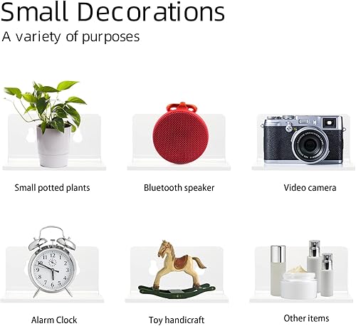 Miniatura 6 de Estantes de pared adhesivos de acrílico, mini estantes flotantes, estantes de exhibición de acrílico, repisas para figuras pop, plantas, foto de