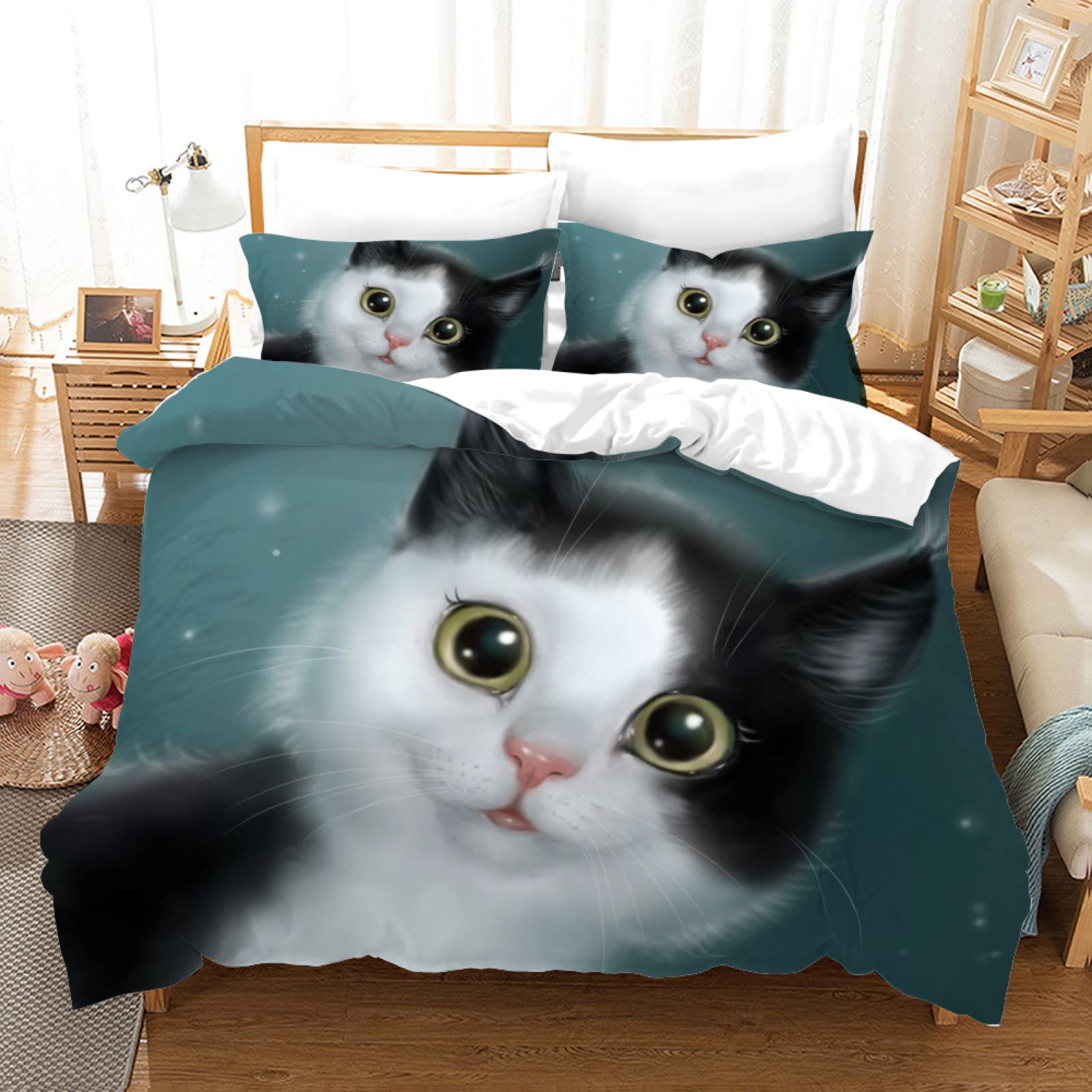 わちふぃーるど　ダヤン　まくらカバー＆掛け布団カバー　シングルサイズ Amazon｜布団カバー シングル 猫 かわいい 寝具カバーセット